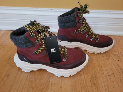 Sorel Kinetic Breakthru Conquest Waterproof Boots Cinder Bloodstone Choose Size