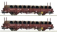 Roco 6600119, 2Tlg. Set Rungenwagen Mit Drahtrollen, Sncf; Neu & Ovp, H0