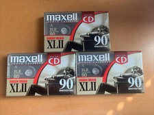 Maxell XLII 90 - LOT of 3 Cassette Tapes - SEALED - High Bias - IEC Type II