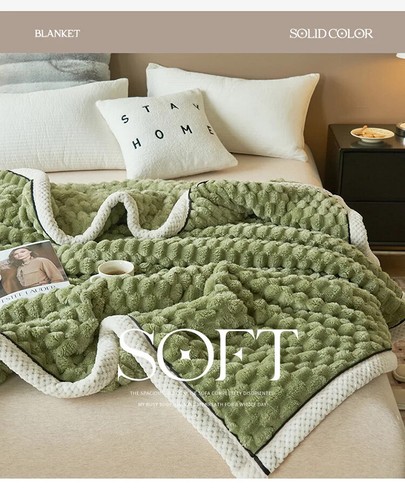 Warm Blanket Super Soft Thicken Sofa Throw Blankets Solid Color Velvet Bedspread - Picture 18 of 32