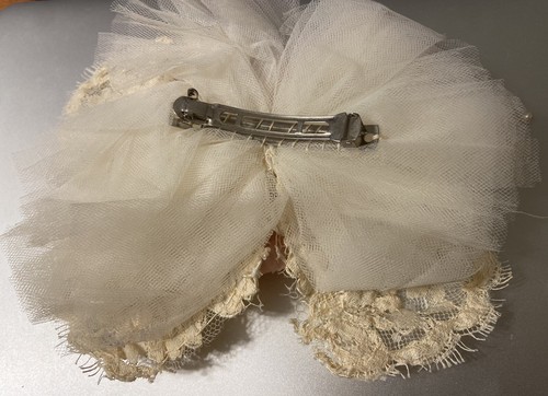 Vintage Lace Headpiece Beaded No Damage - Picture 4 of 4