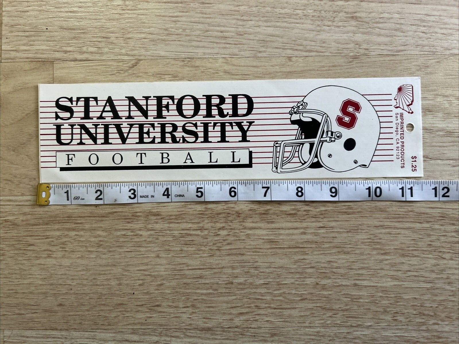 ORIGINAL STANFORD UNIVERSITY FOOTBALL Decal Stickers Imprinted Products VTG