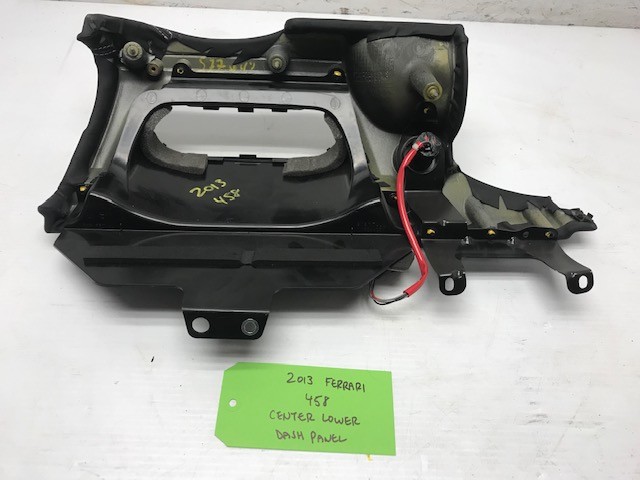 13 FERRARI 458 F142 OEM BLACK LEATHER CENTER LOWER DASH PANEL 10-15