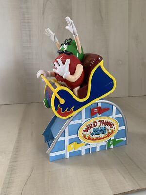 M&M's Candy Dispenser WILD THING Roller Coaster Green Red