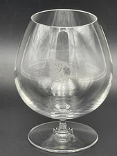 Large Steuben Hand Blown Brandy Snifter Glass Mountain Sheep Etched