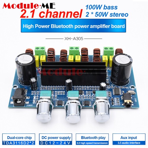 TPA3116D2 Bluetooth 5.0 2.1 Channel 2*50W+100W Digital Power Amplifier Board DIY - Picture 25 of 40