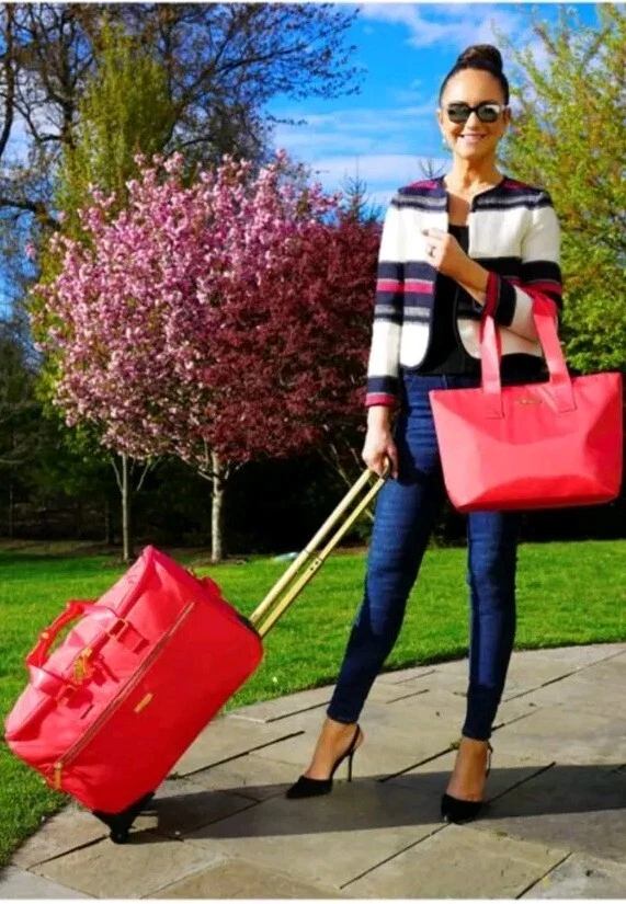 Equipaje de fin de semana Joy Eco Luxe World Traveler 5 piezas, bolso, cubos de embalaje-rojo Foto 3 de 4