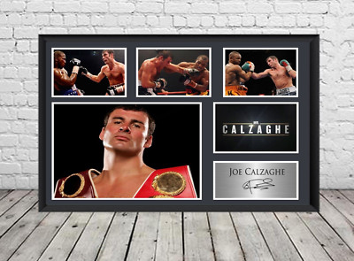 Photo de boxe signée Joe Calzaghe : champion. Encadré