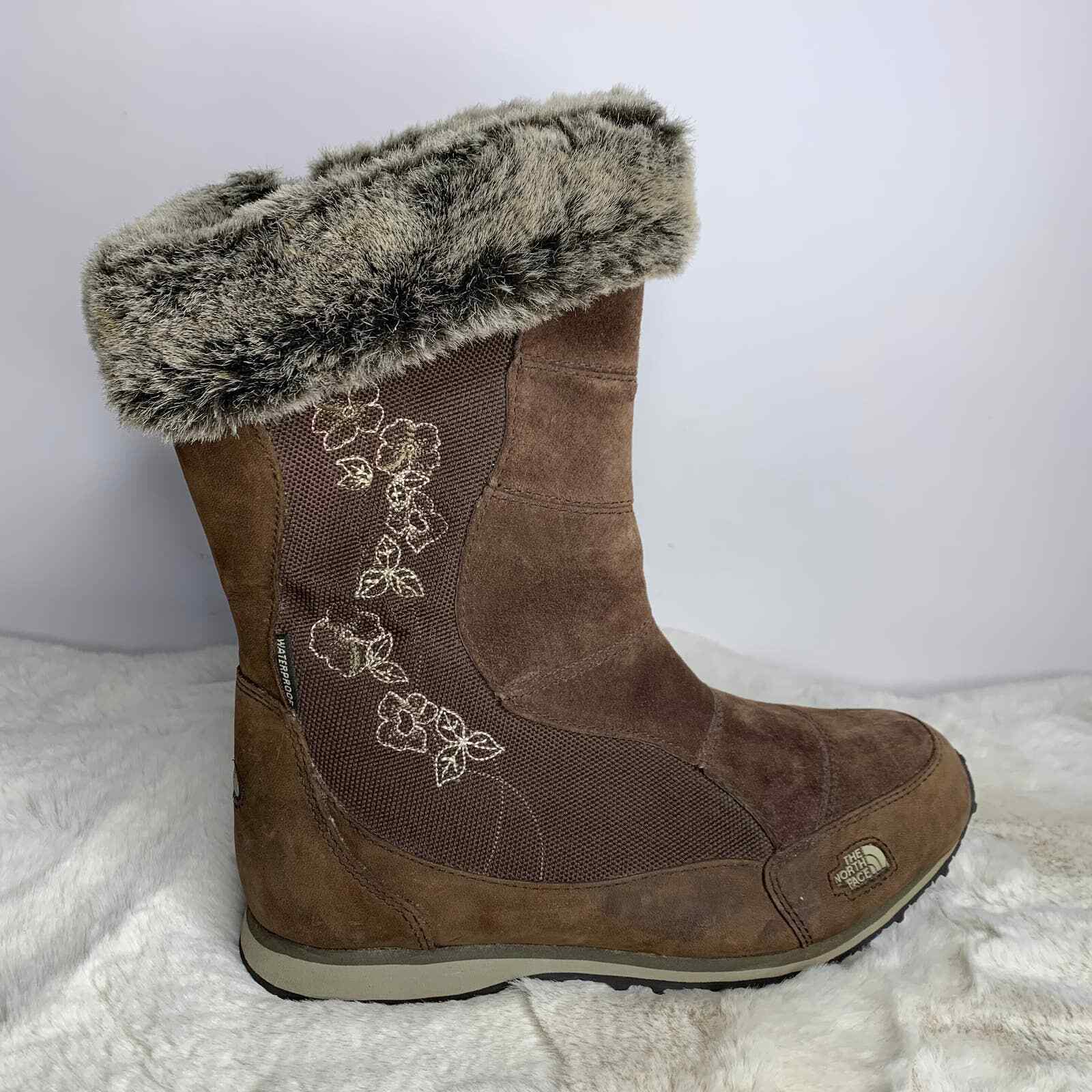 The North Face Suede And Fur Boots Womens Size 7 Gem