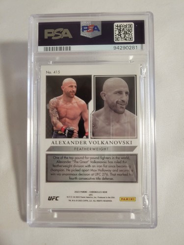 2023 Chronicles UFC Alexander Volkanovski Noir GOLD #415 /99 PSA 9 - Picture 2 of 3