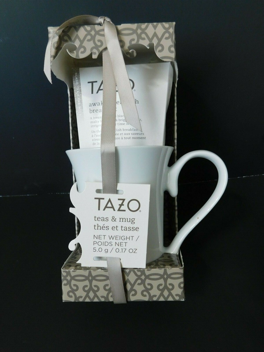 Starbucks Tazo Tea & Mug Awake English Diamond Scroll Handle Gift