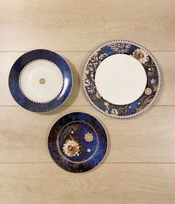 Servizio Piatti 18 Pezzi Brandani Danubio Blu Collection In Porcellana