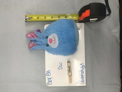 Easter Round Bunny Plush stuffed animal basket toy blue - Picture 2 of 3