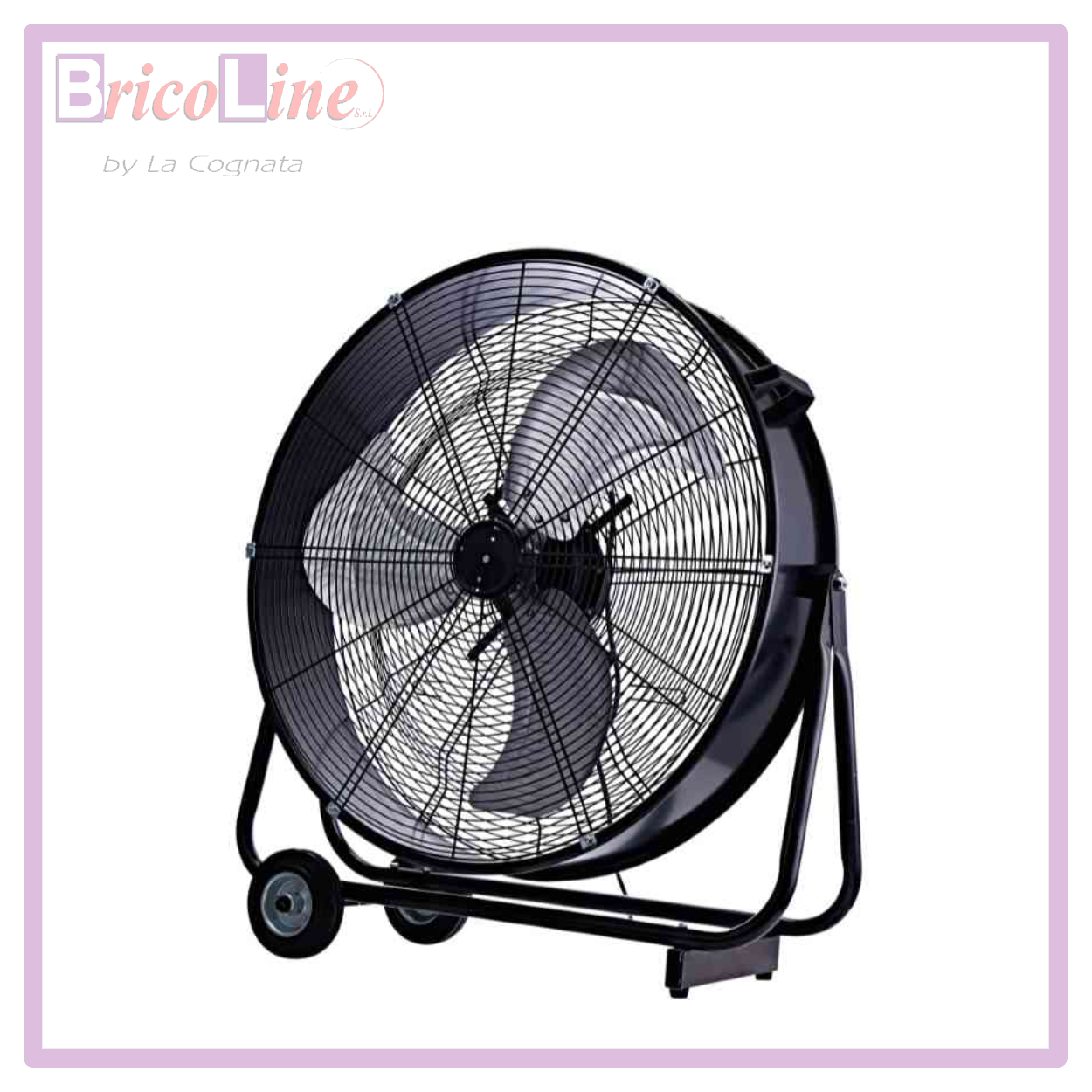 VENTILATORE DA TERRA URAGANO 82 CARRELLATO 3 PALE D.82 H.97 GIALLO CFG EV089