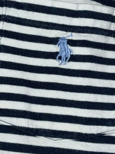 Polo Ralph Lauren Mens Soft Cotton Polo Shirt, White Navy/black Striped, Size L - Picture 4 of 4