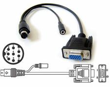 Mini DIN 8-pin To VGA Video Audio Input/Output Adapter Cable