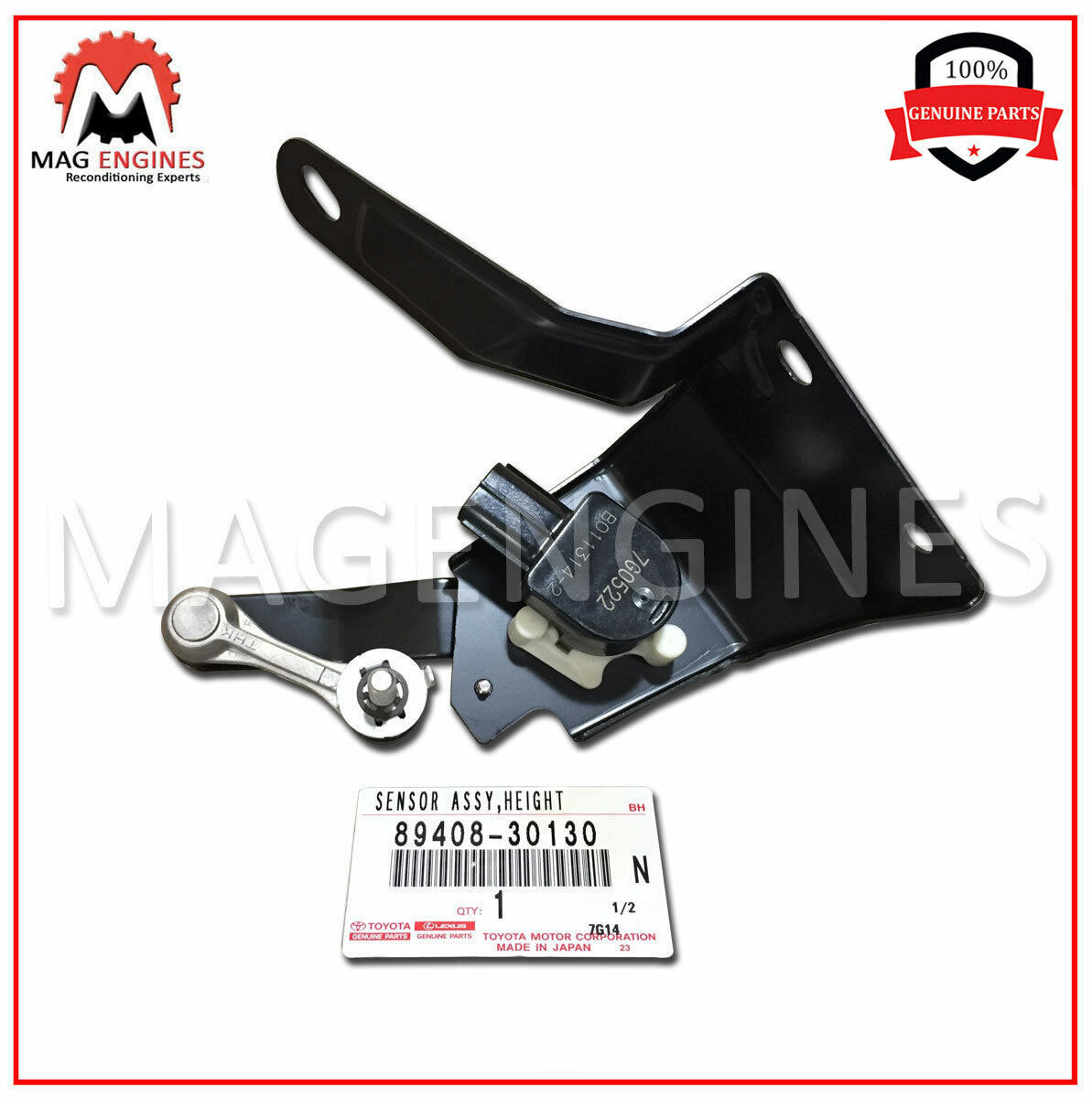 qoo 89408-30130 GENUINE OEM HEIGHT CONTROL SENSOR, REAR LH 8940830130