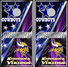 cowboys  vikings house divided 0288p cornhole board vinyl wraps