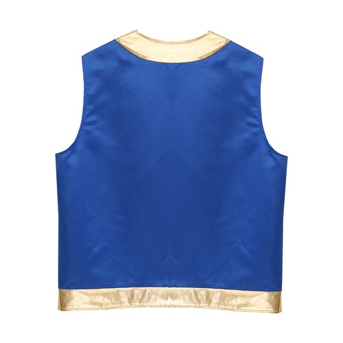 Men's Toad Vest Color Block Metallic Trim Waistcoat Halloween Cosplay Costumes - Picture 6 of 18