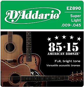 2 Set Corde Acustiche D'Addario EZ890 – 85:15 Bronzo, Super Light 9-45, Made In USA
