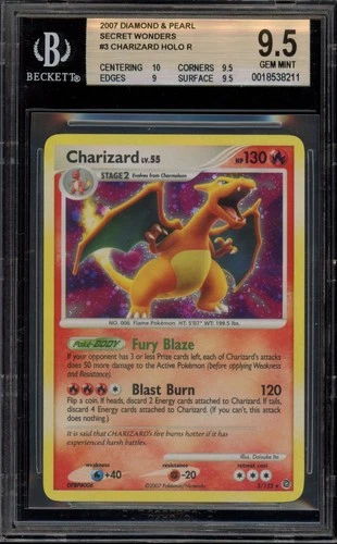 Pokemon Charizard Secret Wonders Holo Rare #3 BGS 9.5