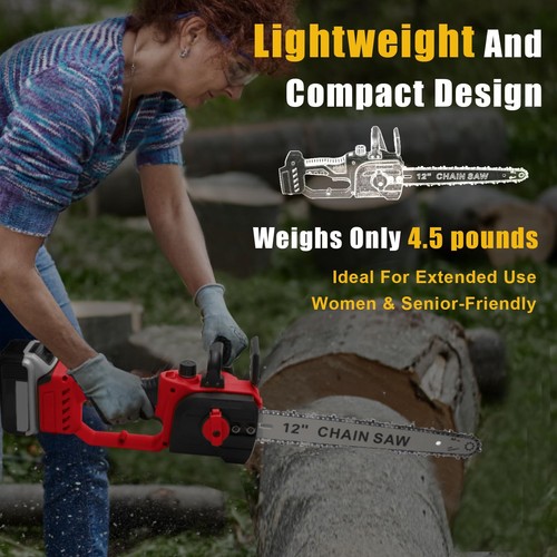 Chainsaw for Milwauke M18 18V Battery, Cordless Chainsaw with 10-Inch and 12-... - Picture 7 of 7