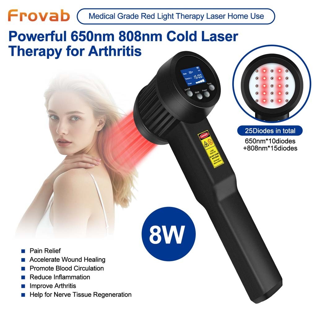 Aparato Terapia Con Láser Frío 8W Potencia Para Alivio Dolor Nervioso Neuropatía