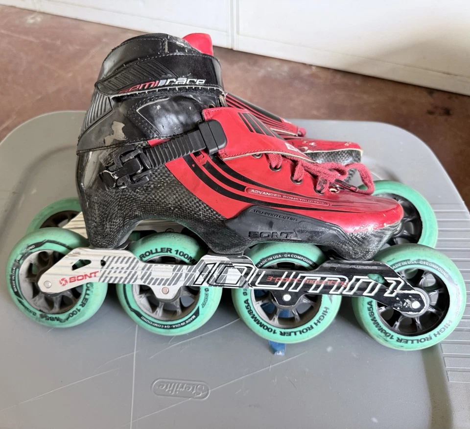 BONT Semi Racing Rollerblades Speed Inline 滑冰鞋男式 9-9.5 码 — 第 3/4 张图片