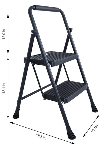 Folding Step Stool with Wide Anti-Slip Pedal, 330lbs Sturdy Steel Ladder, 2... - Picture 5 of 6