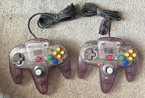 Nintendo 64 Atomic Purple Controllers Set Of 2 Fast Shipping