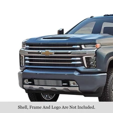 For Chevy Silverado 2500 HD 20-23 Bumper Grille 1-Pc Chrome Polished 8x6 mm