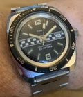 70's Vintage Gent's Mechanical Timex Marlin G.T. Watch with Chequred Flag Dial.