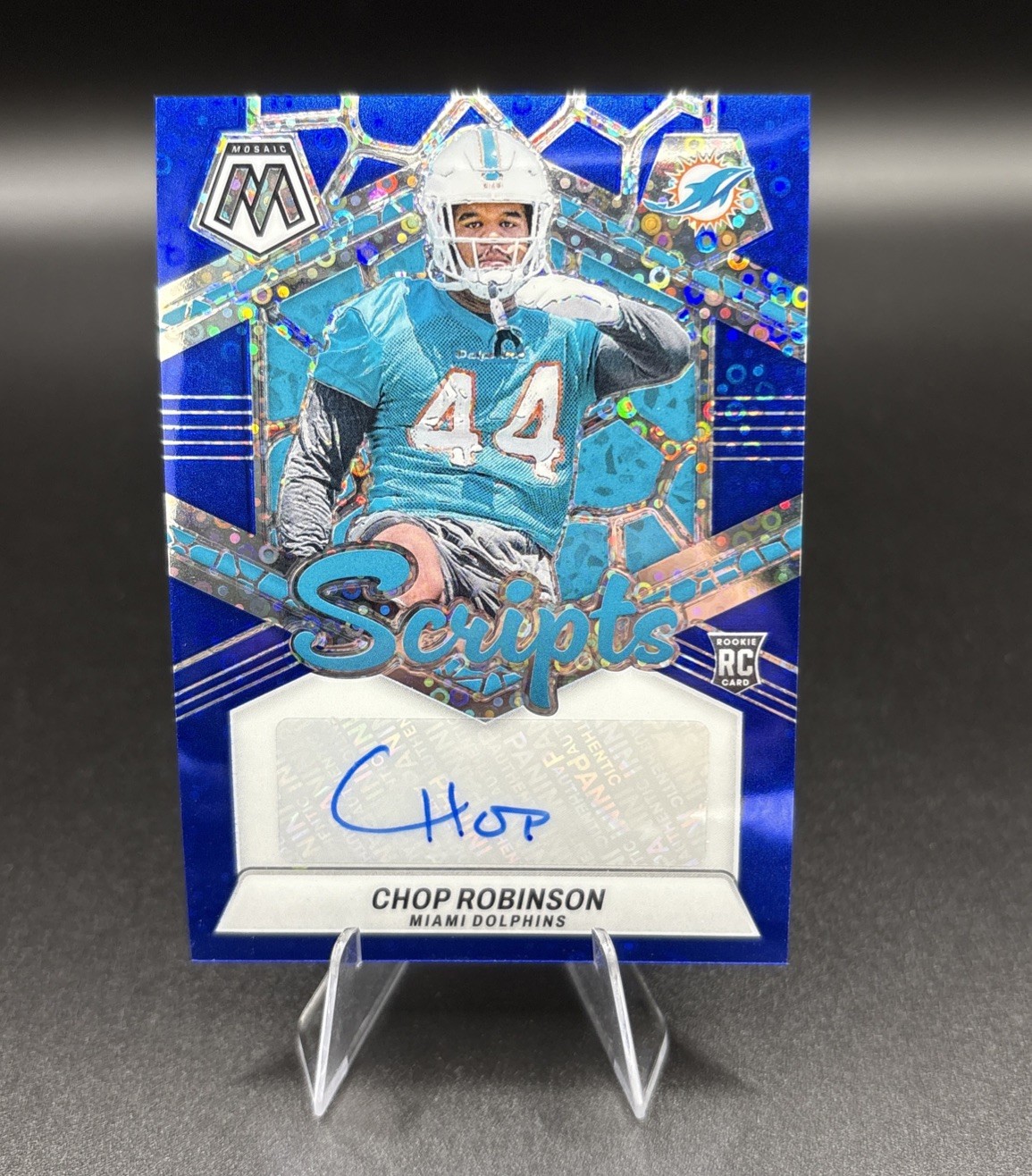 Chop Robinson Panini Mosaic Rookie Scripts #RSCRN Blue No Huddle