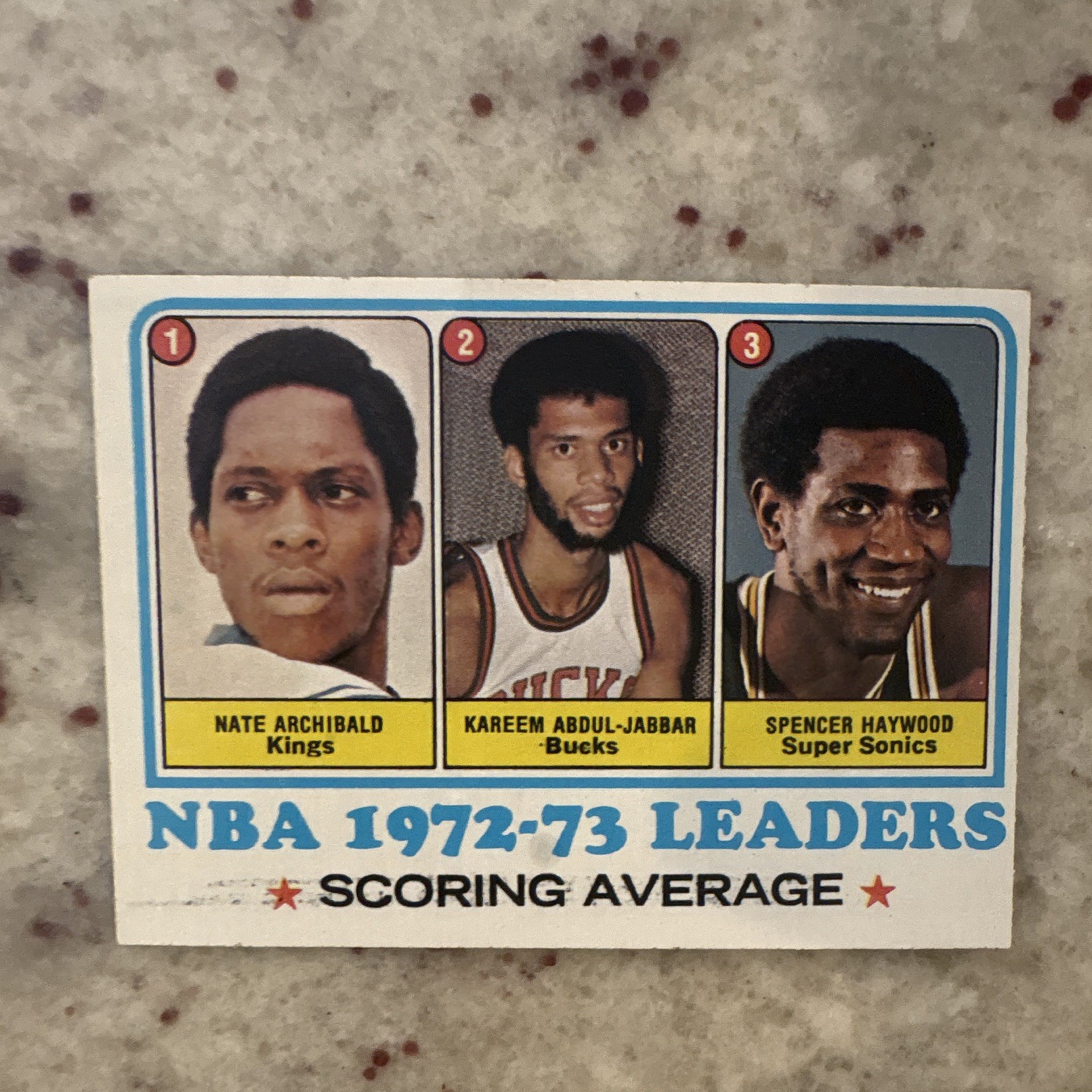 Topps 1973-74 #154 NBA 1972-73 Scoring Avg Leaders Archibald Kareem
