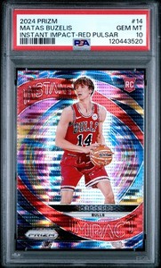 2024 PANINI PRIZM INSTANT IMPACT RED PULSAR #14 MATAS BUZELIS 58/75 PSA 10