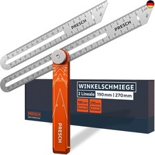 Presch Winkelschmiege inkl. Zusatzlineal - 190mm & 270mm - Extrem pr&auml;zise