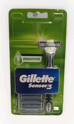 Gillette Sensor 3 / Excel Rasierer Griff + 6 Klingen jede Sensorklinge passt Griff