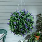 30cm Artificial Topiary Lily Flower Ball Hanging Chain Garden Outdoor Decoration