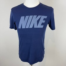 Nike Men  s Small Navy Blue Graphic T-Shirt Athletic Cut Short Sleeve Tee