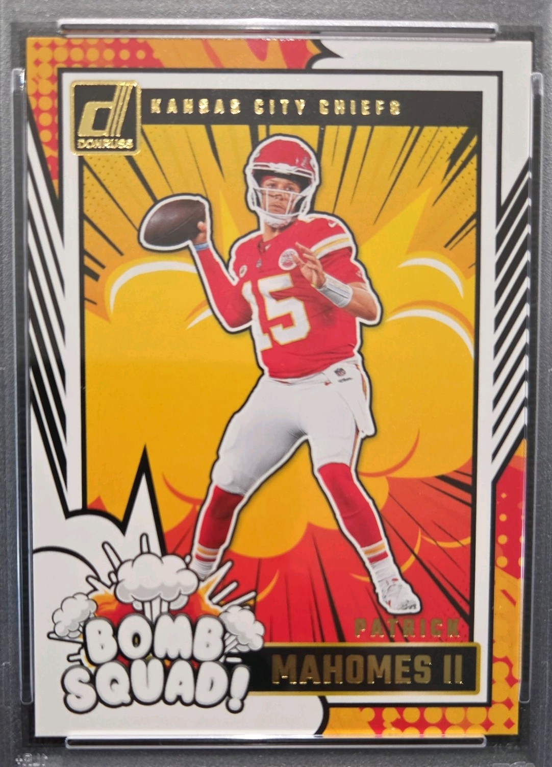 Patrick Mahomes II | 2024 Panini Donruss | Bomb Squad Yellow SSP #33 | PSA 10  view 3
