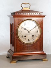 LENZKIRCH BRACKET MANTEL CLOCK BENNETT LONDON 1/4 chiming on gongs circa 1904