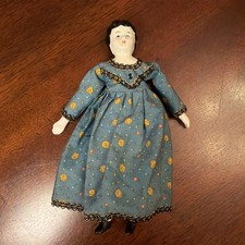 Antique German China Head Doll 7.5" Excellent Condition
