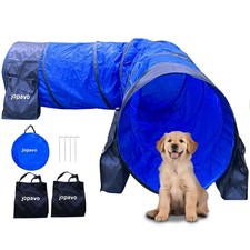 Dog Agility Training Equipment Tunnel:10 Foot Agility Tunnel with 2 Pack Sand...