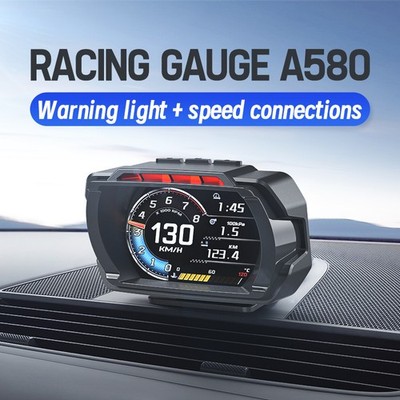 OBD2 Car Head Up Display HUD Smart Water & Oil temp Turbo RPM Gauge Speed Meter