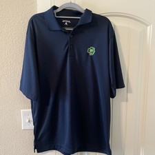 Antigua Mens University Of Notre Dame Blue Embroidered Medium Polo Shirt