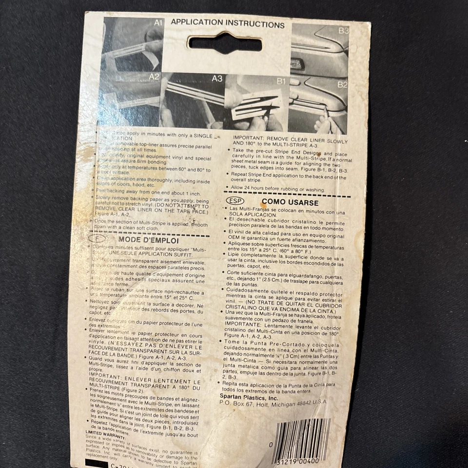 复古 TrimBrite 多条纹细条纹套件 T-0403 自粘 5/16 x 40 英尺 白色 — 第 3/4 张图片