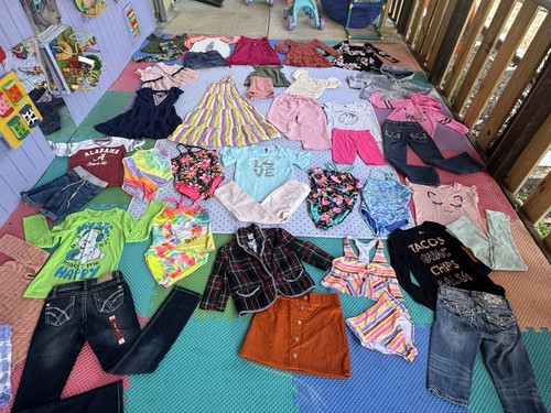 Lot/42 Girls Clothes Sz.7/8 Jeans, Dresses, Tops,Shorts Abercrombie, Lei,Miss Me - Picture 2 of 21