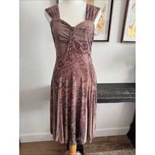 Pretty woman Y2K mauve burgundy paisley patterned midi jersey dress