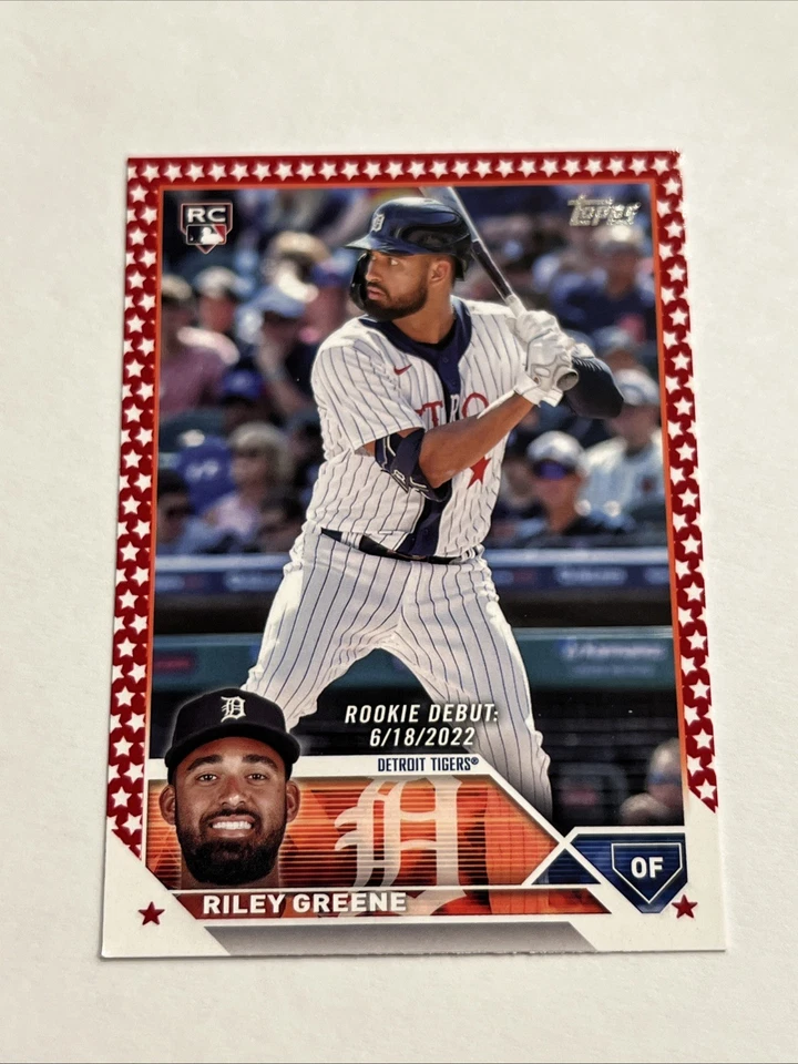 2023 Topps Update Riley Greene 31/76 Independence Day Rookie Debut RC - Image 2 of 3