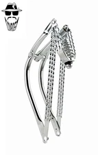 Original Lowrider 20" Bent 1" Chrome DROP-DOWN Deluxe Fork w/Triple Twisted Bars